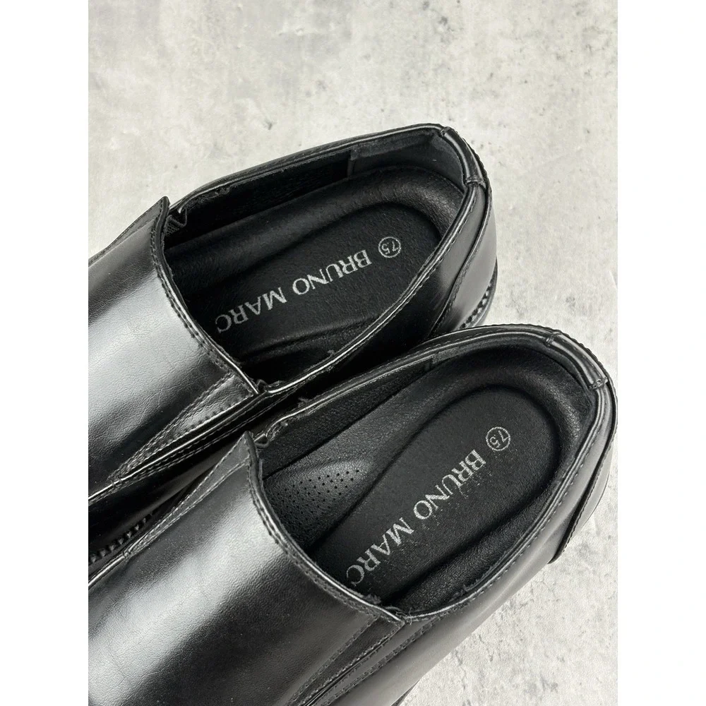 Bruno Marc STATE-01 Men's Black Slip On Dress Shoes Square Toe Size 7.5 EU 40